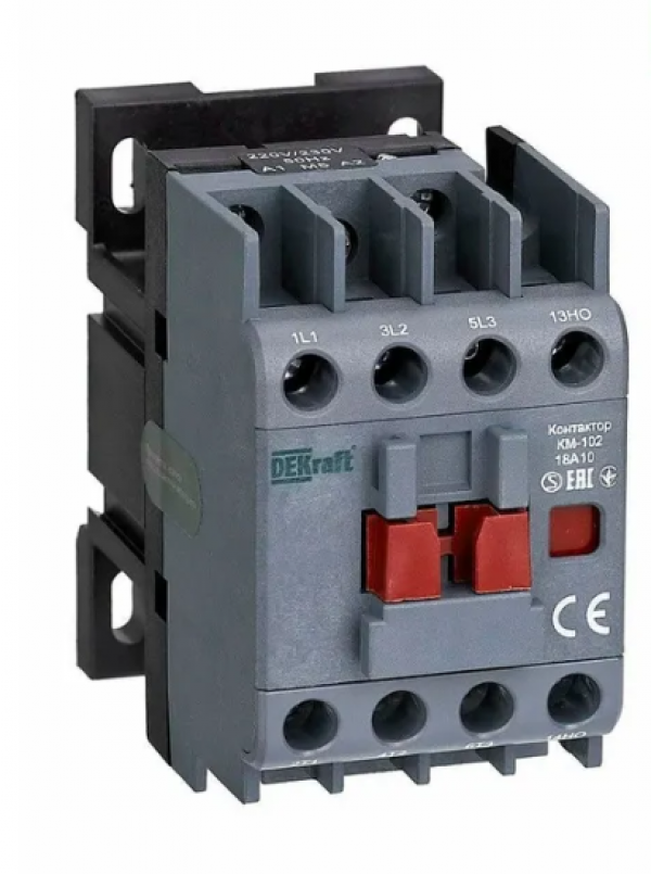 Контактор КМ-102 18 А 1 NO DEKraft